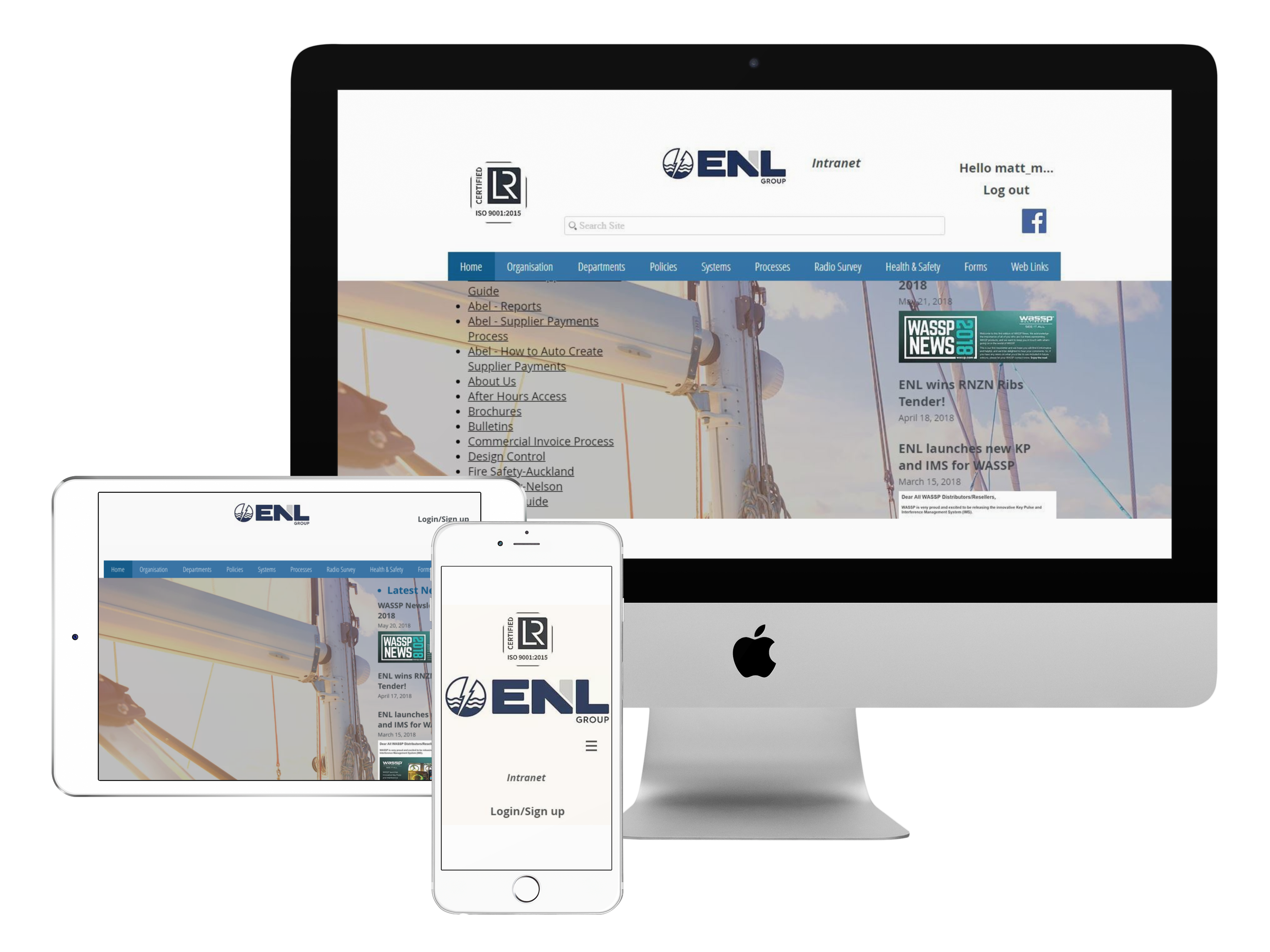 ENL Group Intranet Mockup